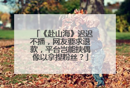 《赴山海》迟迟不播，网友要求退款，平台岂能挟偶像以拿捏粉丝？