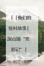 「俺们的驻村故事」深山坳“变形记”