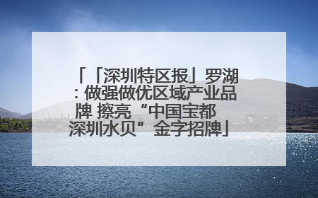 「深圳特区报」罗湖：做强做优区域产业品牌 擦亮“中国宝都 深圳水贝”金字招牌