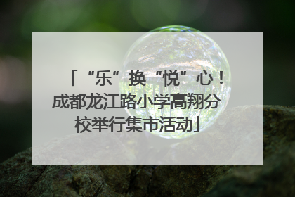 “乐”换“悦”心！成都龙江路小学高翔分校举行集市活动