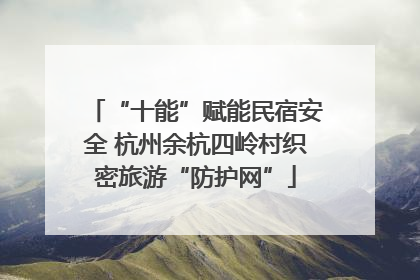 “十能”赋能民宿安全 杭州余杭四岭村织密旅游“防护网”