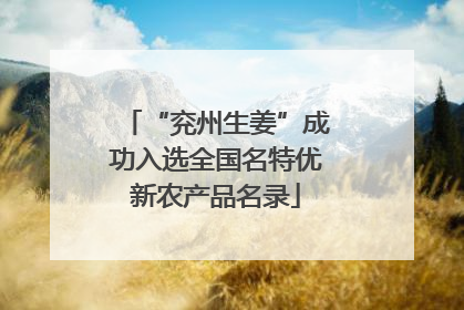 “兖州生姜”成功入选全国名特优新农产品名录