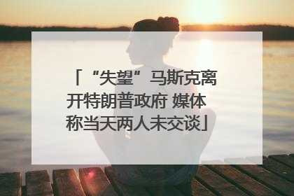 “失望”马斯克离开特朗普政府 媒体称当天两人未交谈