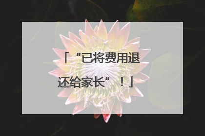 “已将费用退还给家长”！