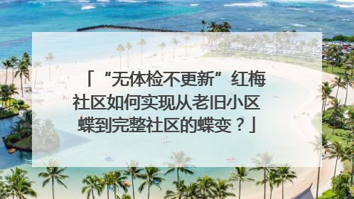 “无体检不更新”红梅社区如何实现从老旧小区蝶到完整社区的蝶变？