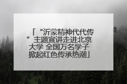 “沂蒙精神代代传”主题宣讲走进北京大学 全国万名学子掀起红色传承热潮
