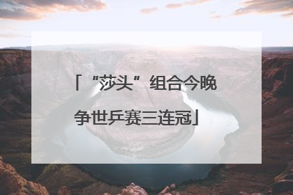 “莎头”组合今晚争世乒赛三连冠