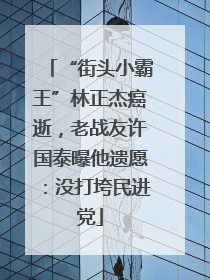 “街头小霸王”林正杰癌逝，老战友许国泰曝他遗愿：没打垮民进党