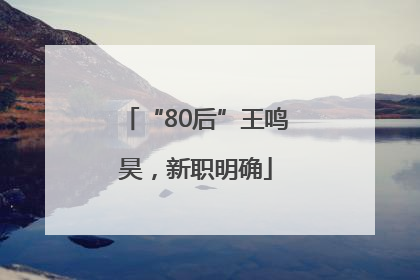 “80后”王鸣昊，新职明确