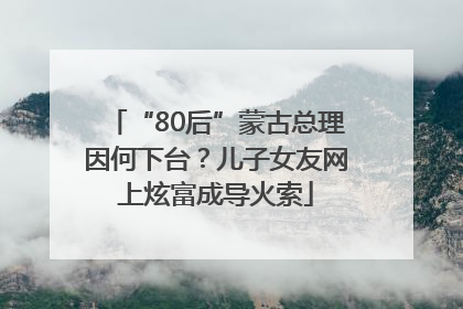 “80后”蒙古总理因何下台？儿子女友网上炫富成导火索