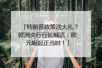 特朗普政策送大礼？欧洲央行行长喊话：欧元崛起正当时！