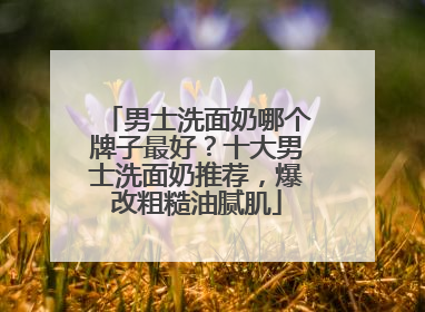 男士洗面奶哪个牌子最好？十大男士洗面奶推荐，爆改粗糙油腻肌