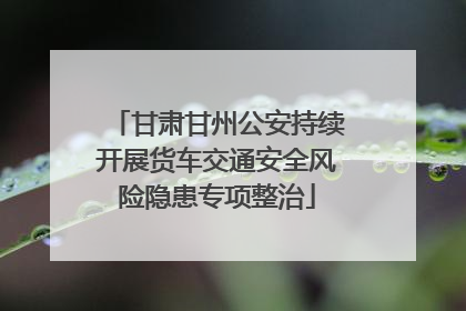 甘肃甘州公安持续开展货车交通安全风险隐患专项整治