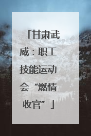 甘肃武威：职工技能运动会“燃情收官”