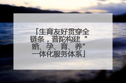 生育友好贯穿全链条，普陀构建“婚、孕、育、养”一体化服务体系