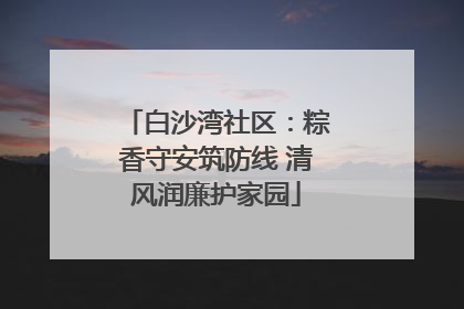 白沙湾社区：粽香守安筑防线 清风润廉护家园