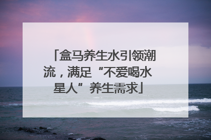 盒马养生水引领潮流，满足“不爱喝水星人”养生需求