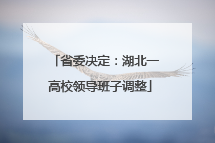 省委决定：湖北一高校领导班子调整