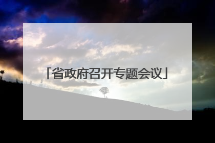 省政府召开专题会议