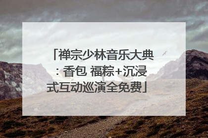 禅宗少林音乐大典：香包 福粽+沉浸式互动巡演全免费