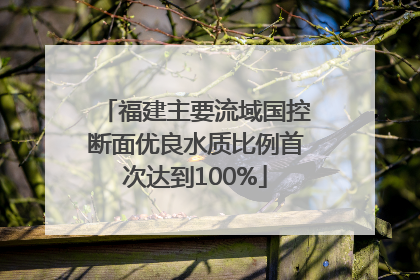 福建主要流域国控断面优良水质比例首次达到100%