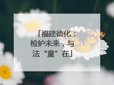 福建德化：检护未来，与法“童”在