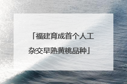 福建育成首个人工杂交早熟黄桃品种