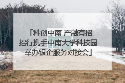 科创中南 产融有招 招行携手中南大学科技园举办银企服务对接会