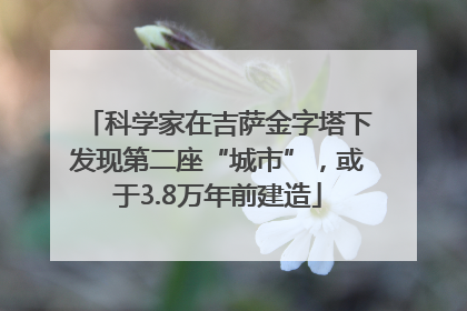 科学家在吉萨金字塔下发现第二座“城市”，或于3.8万年前建造