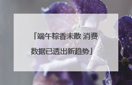 端午粽香未散 消费数据已透出新趋势