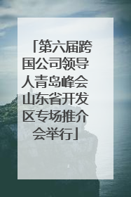 第六届跨国公司领导人青岛峰会山东省开发区专场推介会举行