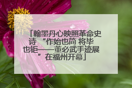 翰墨丹心映照革命史诗 “作始也简 将毕也钜——董必武手迹展”在福州开幕