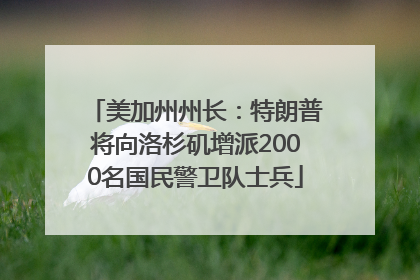 美加州州长：特朗普将向洛杉矶增派2000名国民警卫队士兵