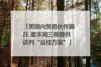 美国向贸易伙伴施压 要求周三前提供谈判“最佳方案”