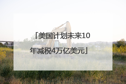 美国计划未来10年减税4万亿美元