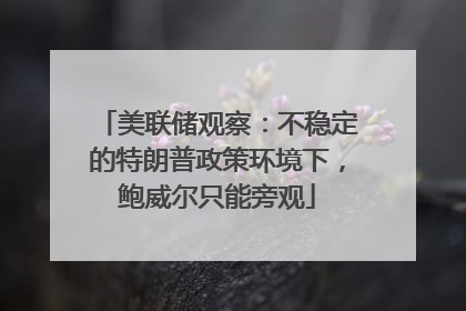 美联储观察：不稳定的特朗普政策环境下，鲍威尔只能旁观