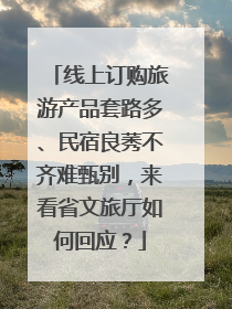 线上订购旅游产品套路多、民宿良莠不齐难甄别，来看省文旅厅如何回应？