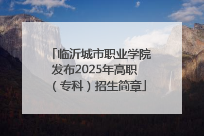 临沂城市职业学院发布2025年高职（专科）招生简章