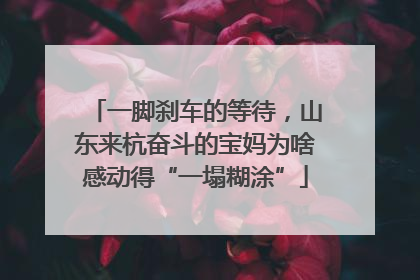一脚刹车的等待，山东来杭奋斗的宝妈为啥感动得“一塌糊涂”