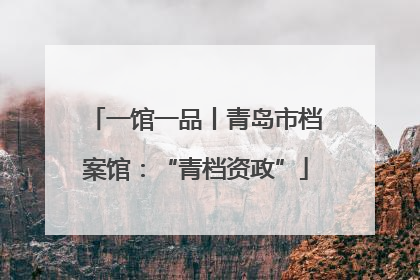 一馆一品丨青岛市档案馆：“青档资政”