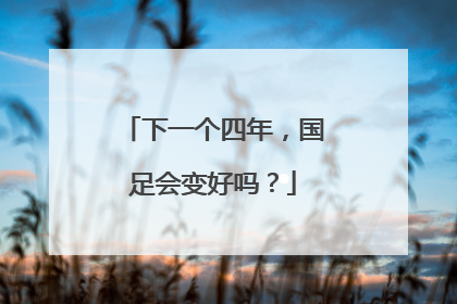 下一个四年，国足会变好吗？