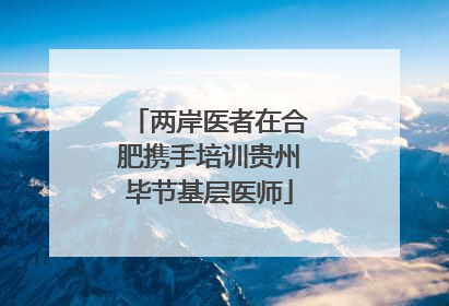 两岸医者在合肥携手培训贵州毕节基层医师