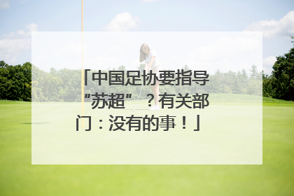 中国足协要指导“苏超”？有关部门：没有的事！