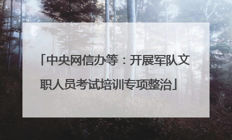 中央网信办等：开展军队文职人员考试培训专项整治