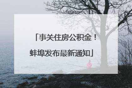 事关住房公积金！蚌埠发布最新通知