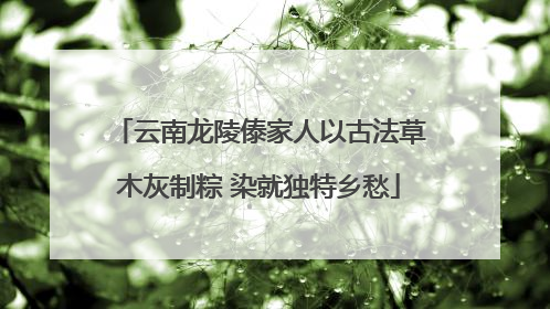 云南龙陵傣家人以古法草木灰制粽 染就独特乡愁