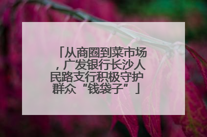 从商圈到菜市场，广发银行长沙人民路支行积极守护群众“钱袋子”