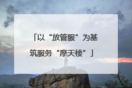 以“放管服”为基筑服务“摩天楼”