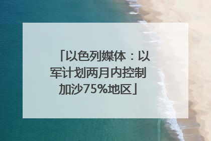 以色列媒体：以军计划两月内控制加沙75%地区