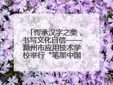 传承汉字之美，书写文化自信——滁州市应用技术学校举行“笔墨中国”汉字书写比赛表彰大会